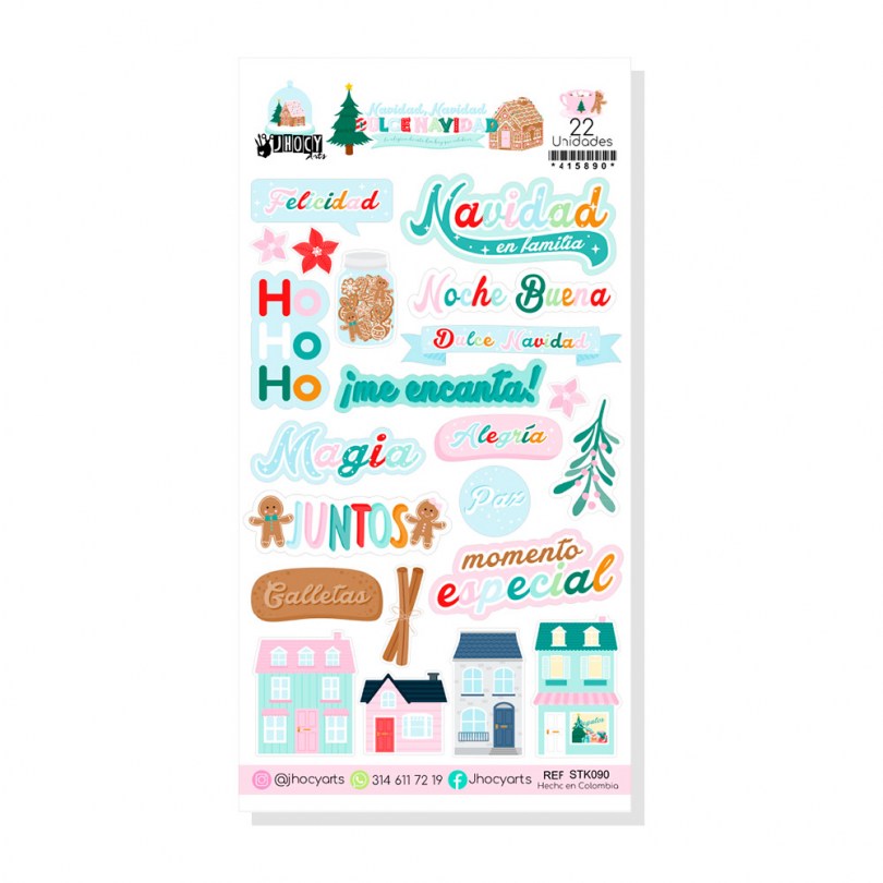 stickers frases navidad dulce navidad